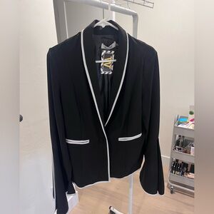 Black Blazer with White Accents